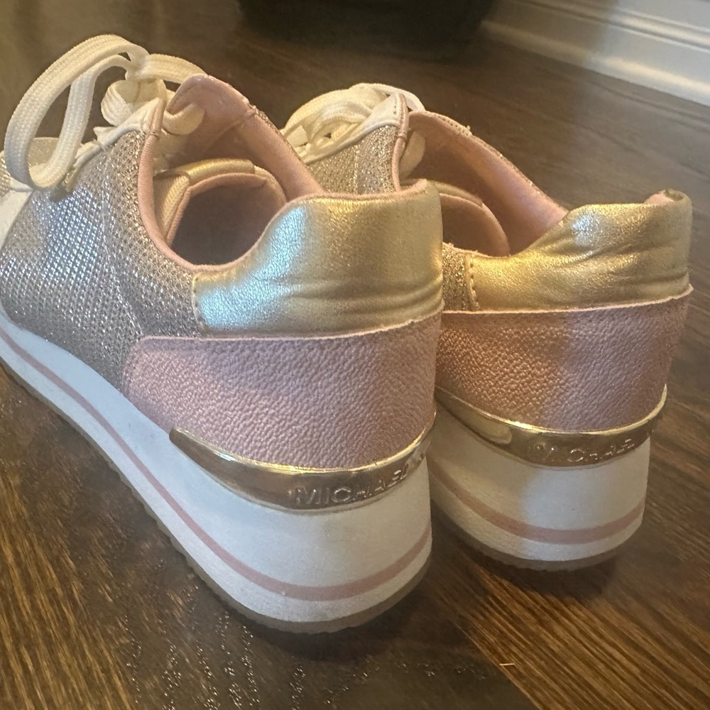 Michael Kors Monique Glitter Chain Mesh and Canvas Trainer sneaker size 8 - Picture 8 of 10